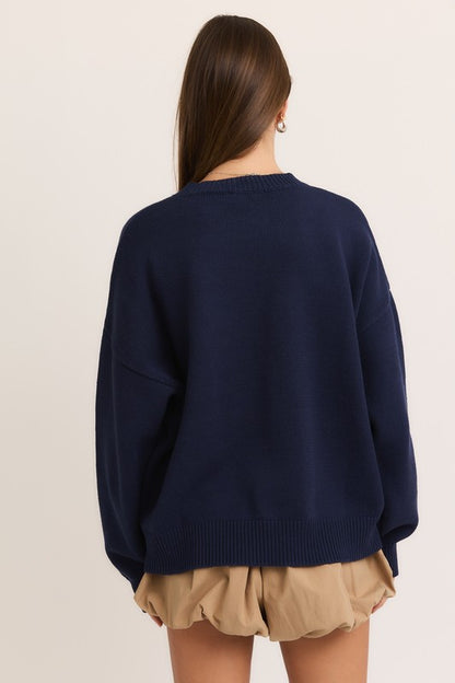 Tate Teddy Sweater (Navy)