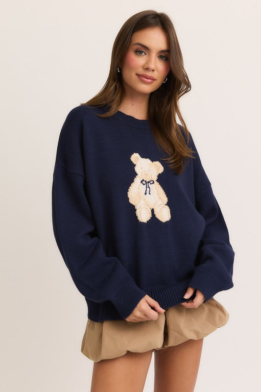 Tate Teddy Sweater (Navy)