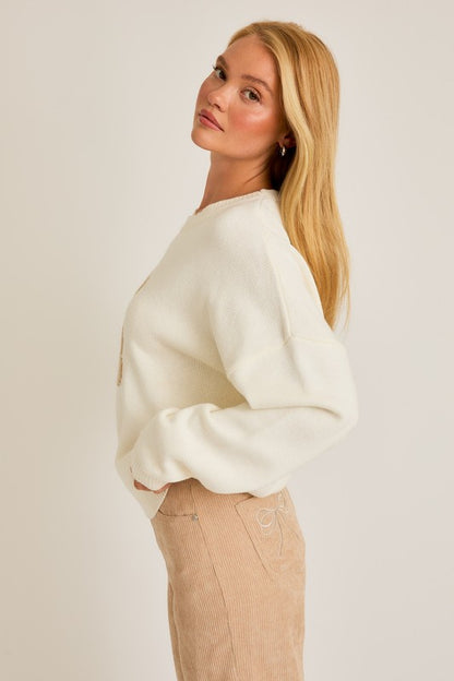 Tate Teddy Sweater (Ivory)