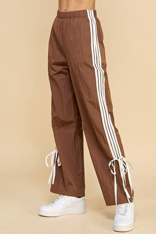(Brown) Tate Bow Track Pants
