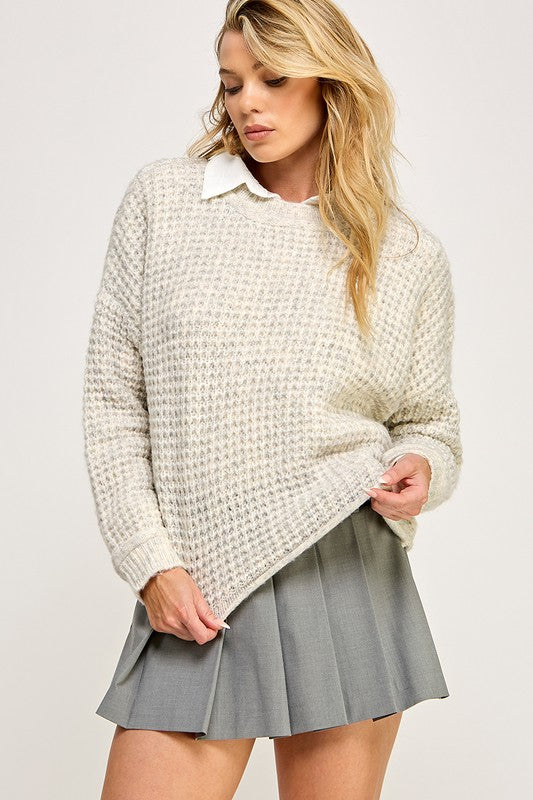 Waffle Knit Knit Sweater