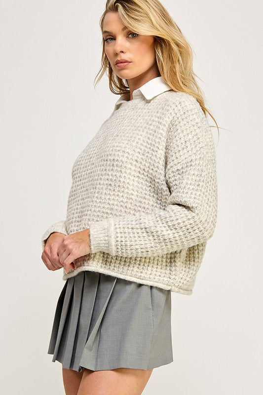 Waffle Knit Knit Sweater