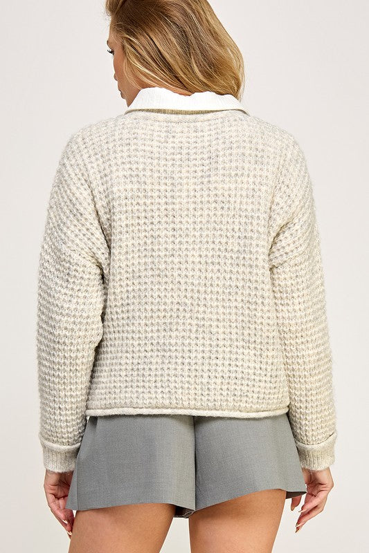 Waffle Knit Knit Sweater