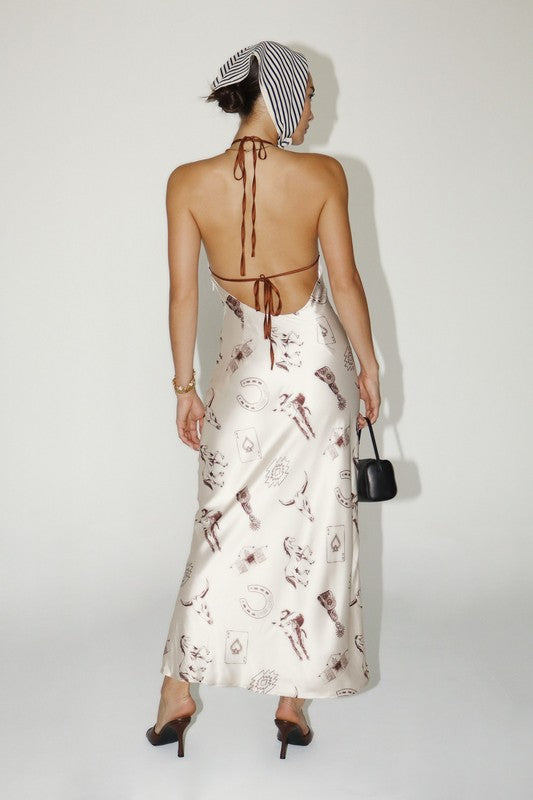 Saddle & Silk Maxi Dress