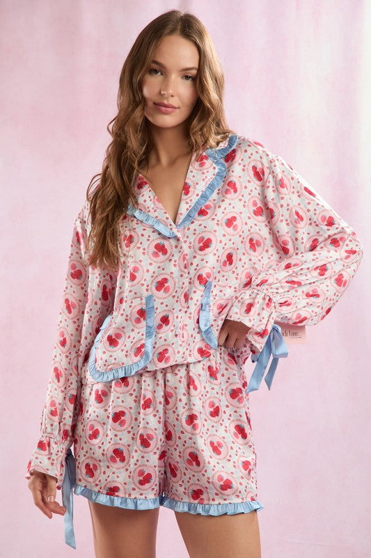 Strawberry Silk Pj Set