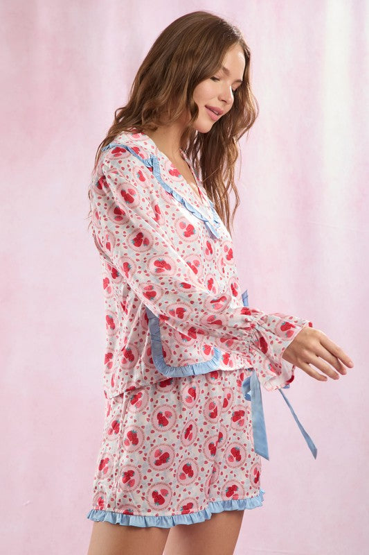 Strawberry Silk Pj Set