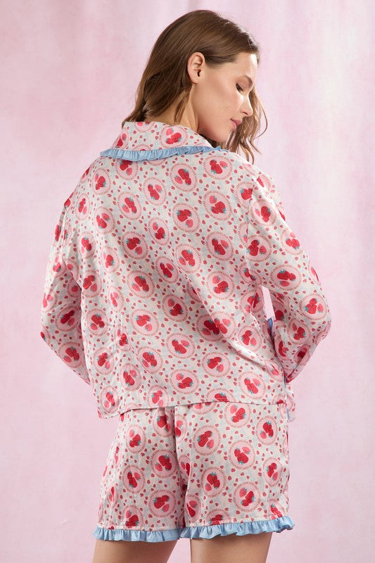 Strawberry Silk Pj Set