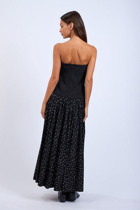 The Champagne Night Dress (Black Midi)