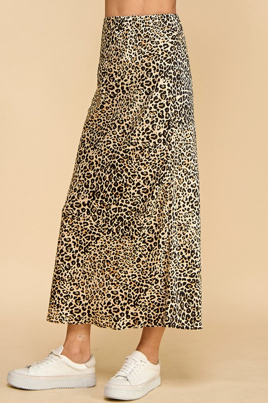 Cheetah Silk Maxi Skirt