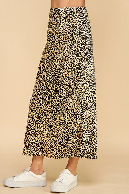 Cheetah Silk Maxi Skirt