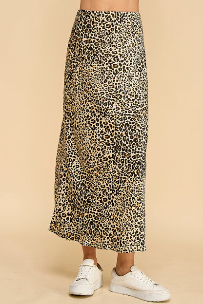 Cheetah Silk Maxi Skirt