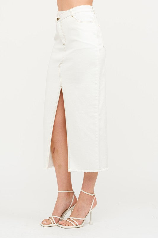 Off-White Denim Midi Skirt