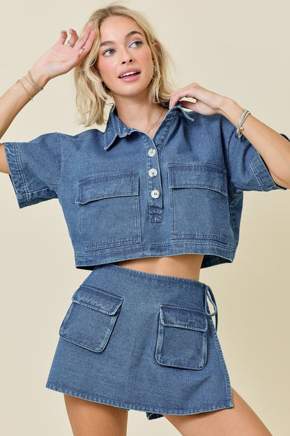 Denim Lunch Spot Top