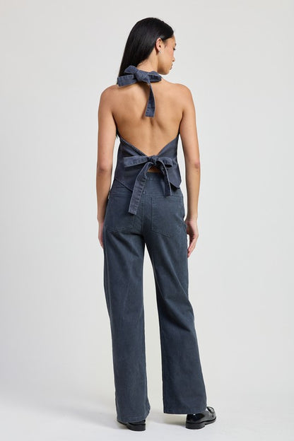 Vintage Blue Denim Halter Top