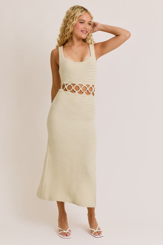 Sun-Kissed Crochet Midi Dress