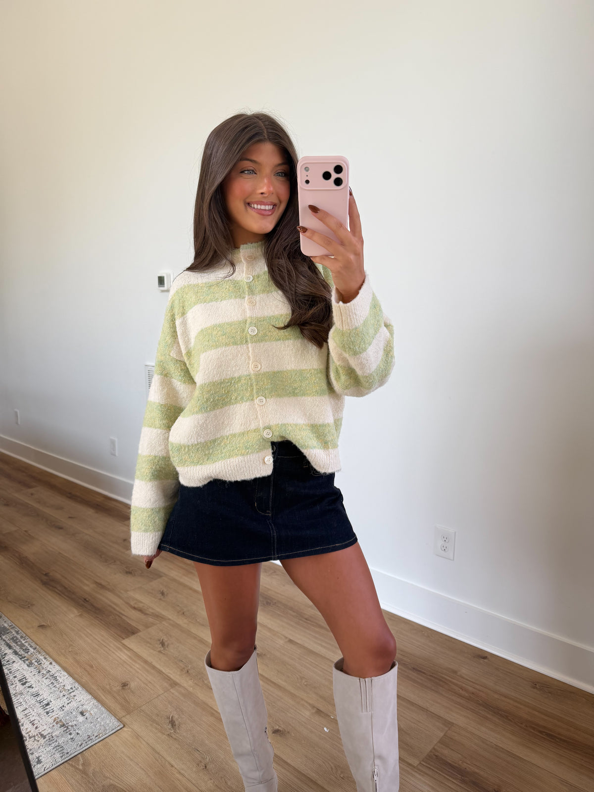 Pistachio Stripe Cardigan