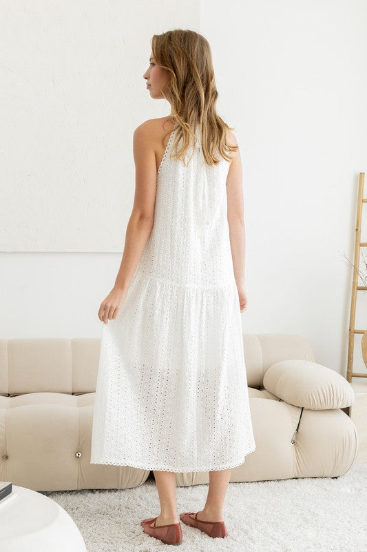 White Eyelet Maxi Dress