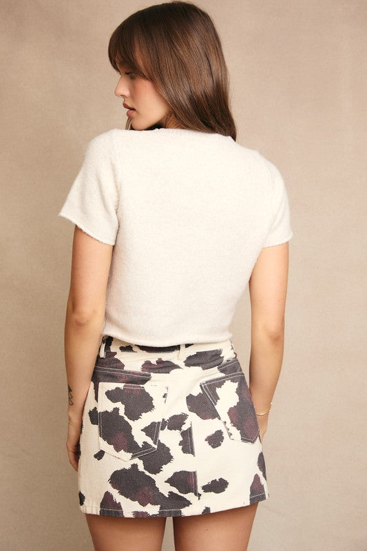 Cream Knit Crop
