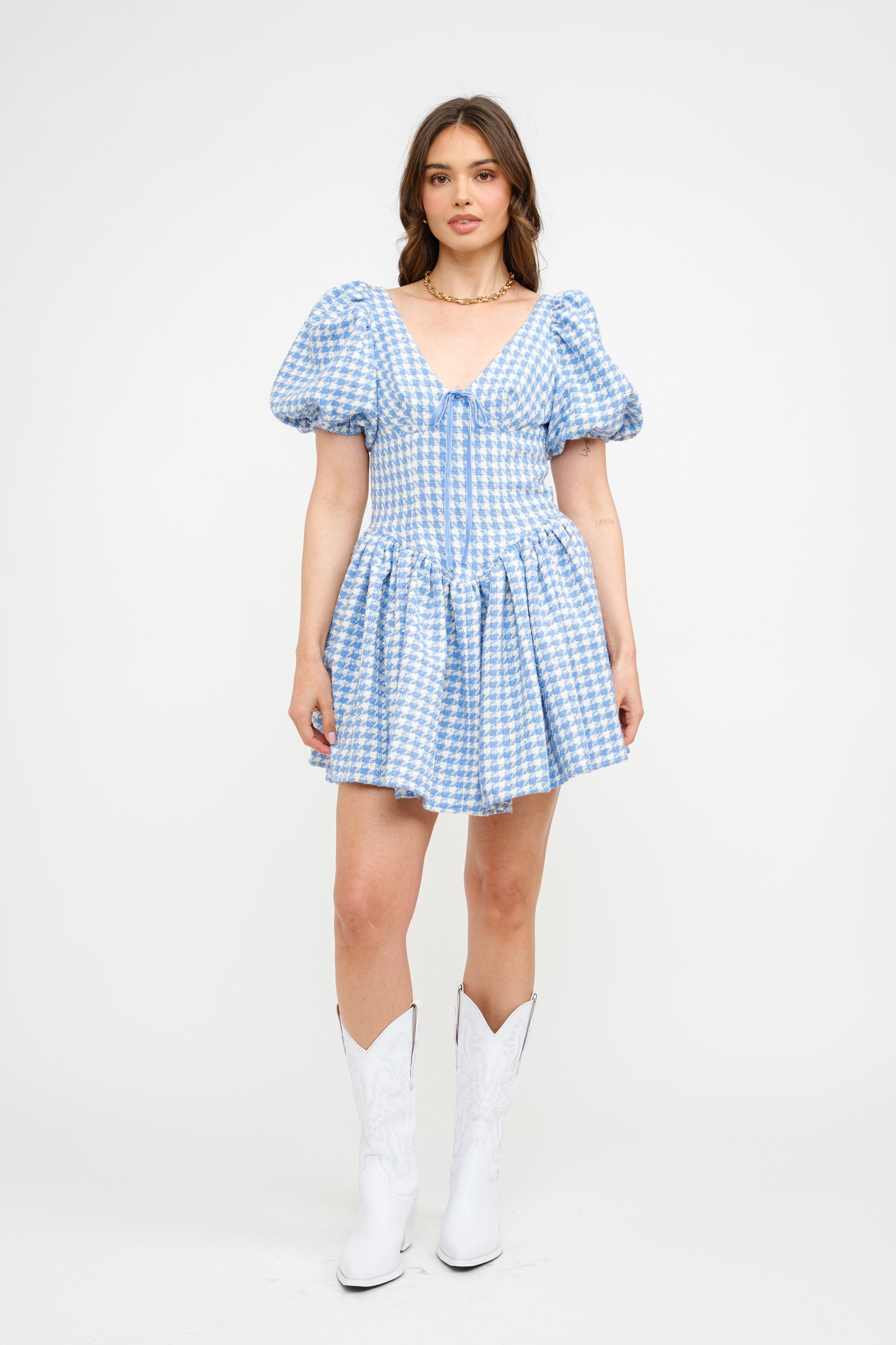 Cinderella Houndstooth Mini Dress
