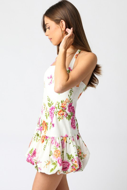 Spring Rose Mini Dress