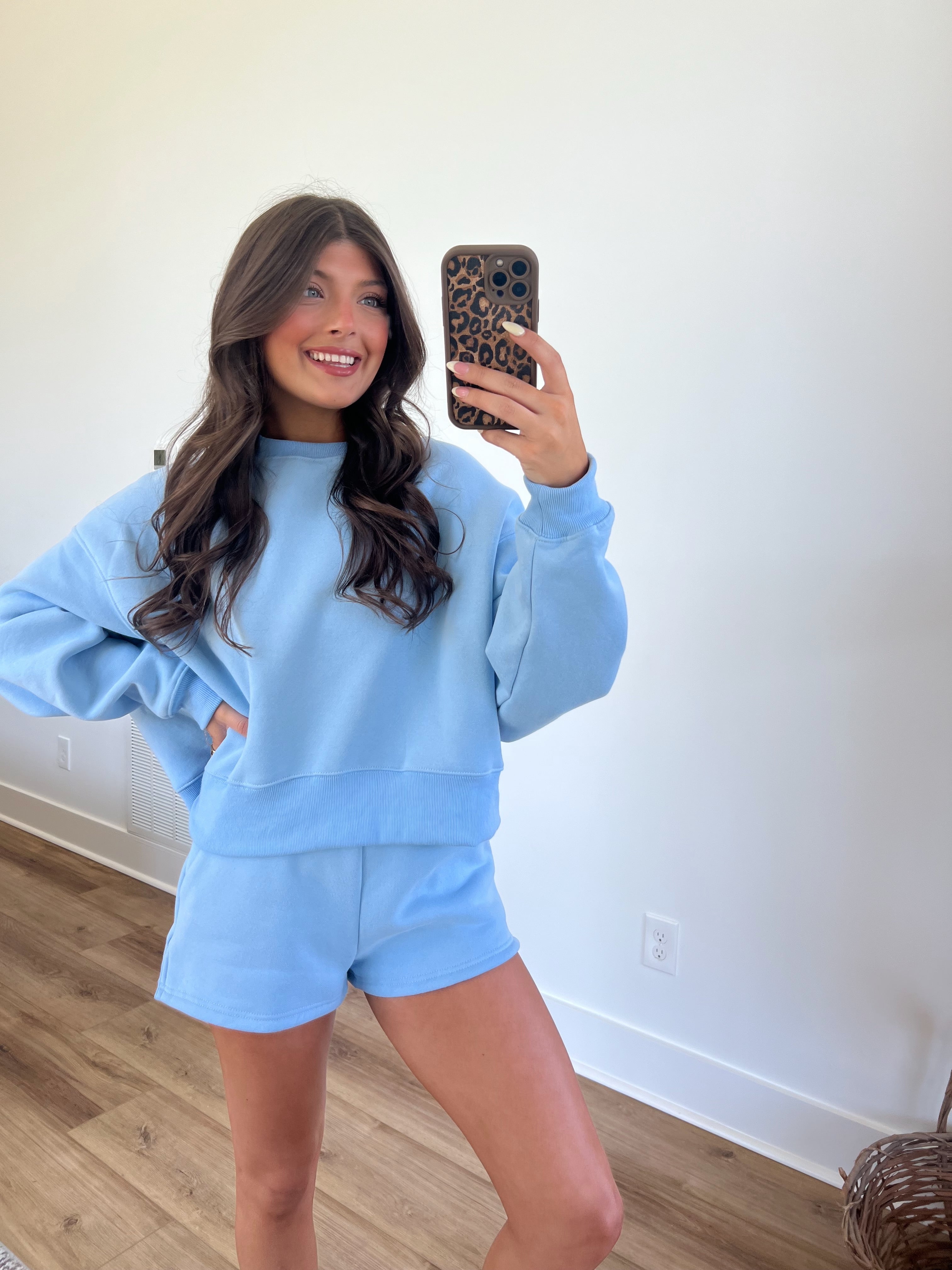 Blue Sweatshort Set