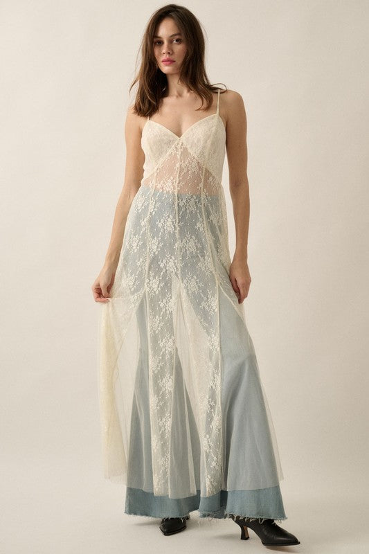 Sheer Lace Layering Top (Cream)