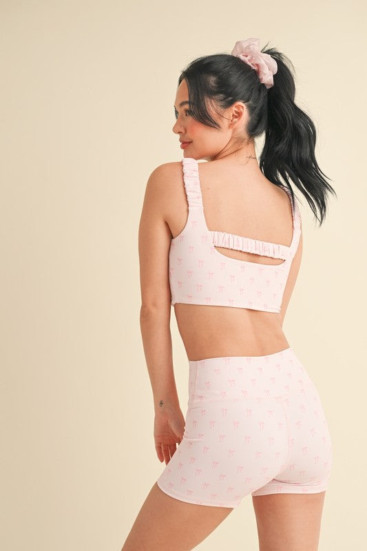 Bow Biker Shorts Set