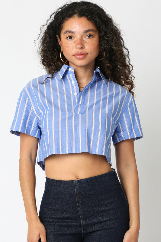 (Blue) Bella Stripe Top