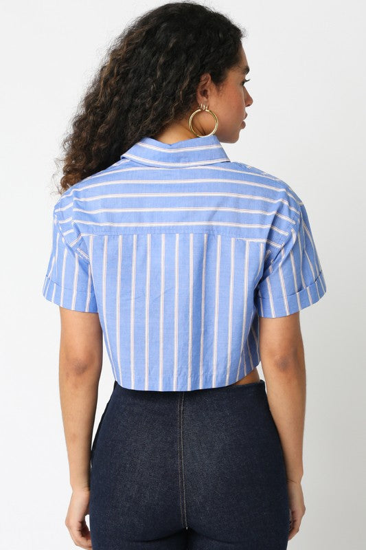 (Blue) Bella Stripe Top