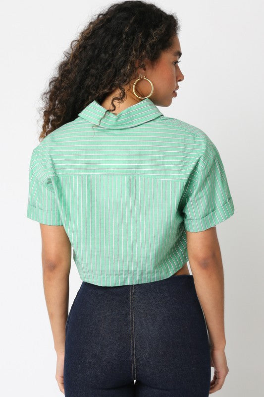 (Green) Bella Stripe Top