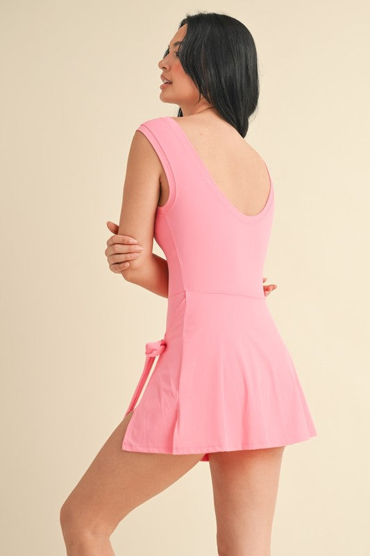 Hot Pink Wrap Athletic Dress