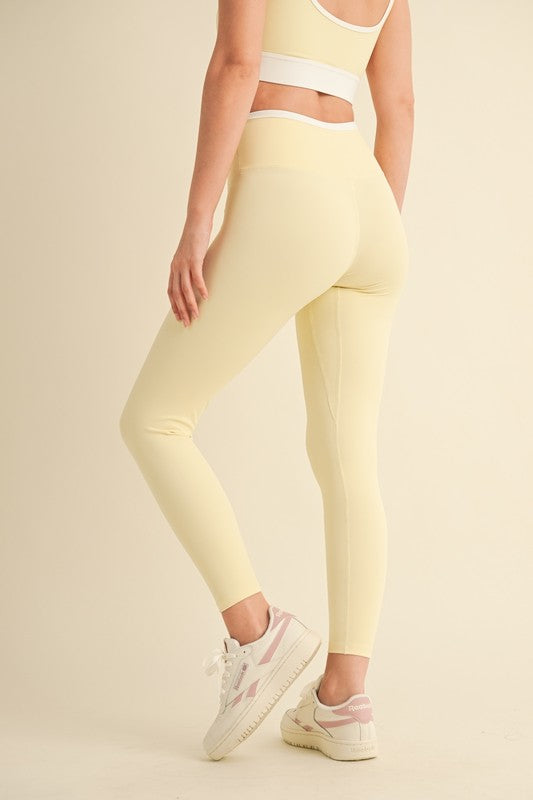 Lemon Contrast Leggings