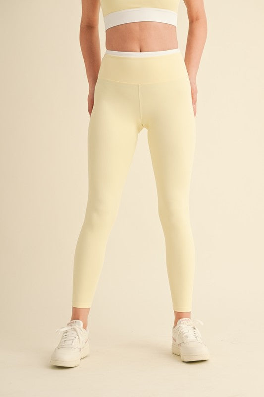 Lemon Contrast Leggings