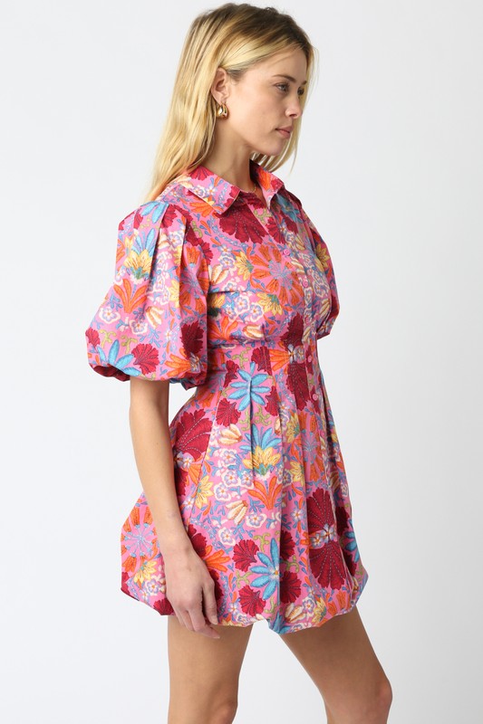 Summer Bloom Puff Sleeve Mini Dress (PRE-ORDER (5/25)/Restock)