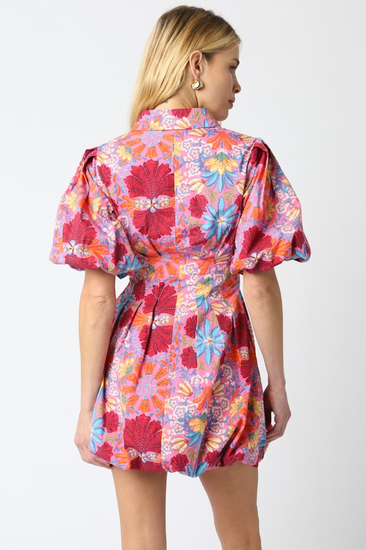 Summer Bloom Puff Sleeve Mini Dress (PRE-ORDER (5/25)/Restock)