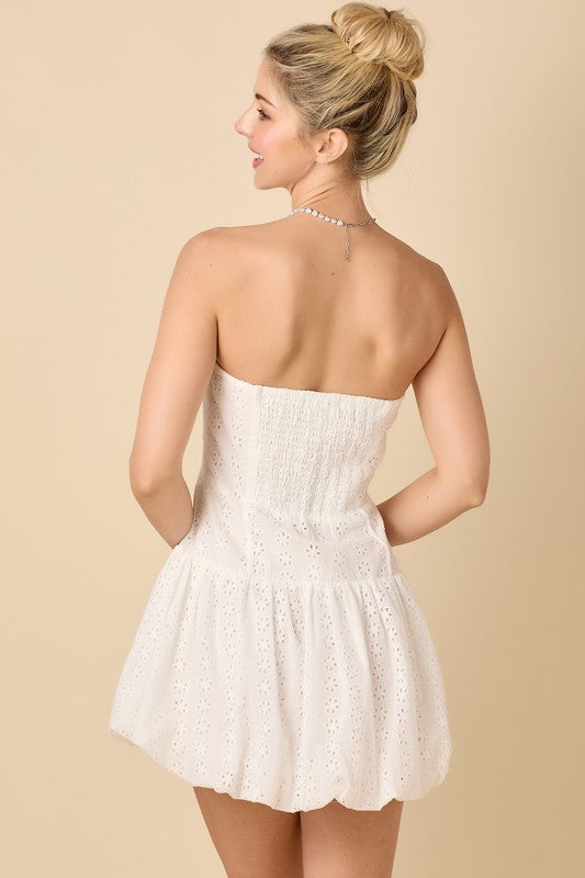 Classy Eyelet Mini Dress