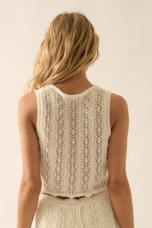 Ella Crochet Tank (Cream)