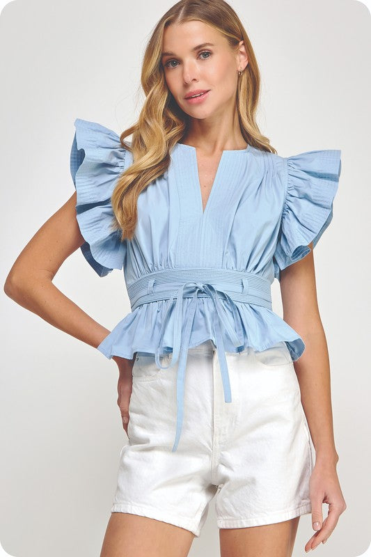 Baby Blue Prosecco Tie Top