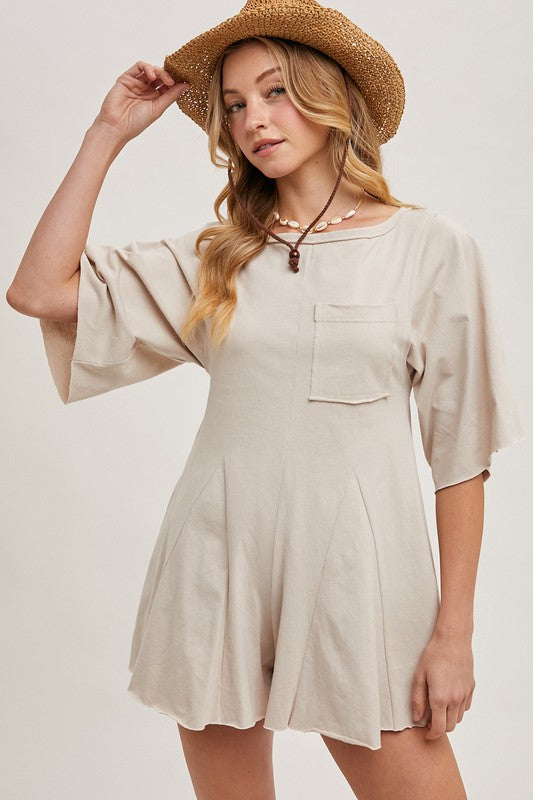 Cinched Waist T-Shirt Romper
