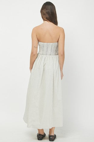 The Nantucket Strapless Dress (Dainty Stripes)