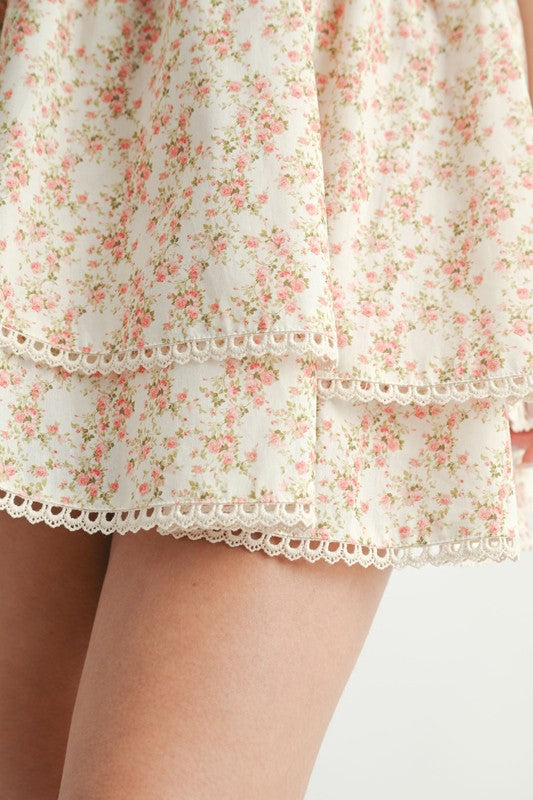 Vintage Core Mini Dress (Cream)