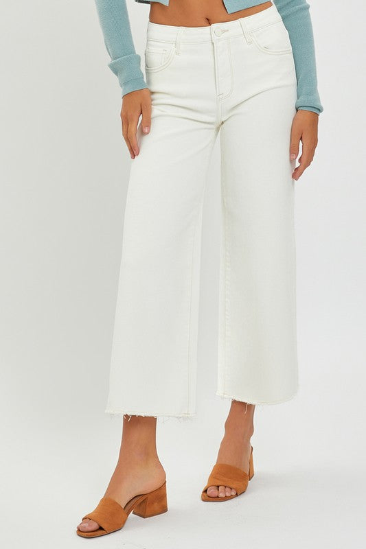 High Rise Crop Wide Pants