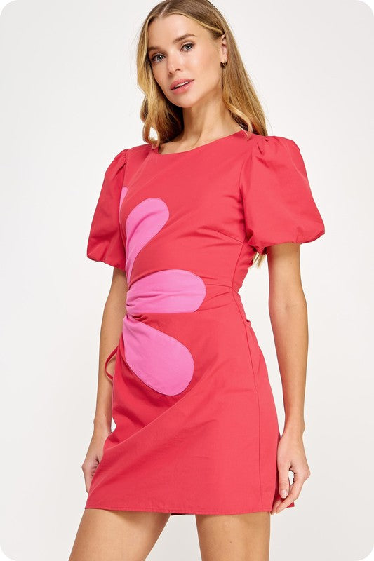 Capri Daisy Mini Dress (Pink/Red)