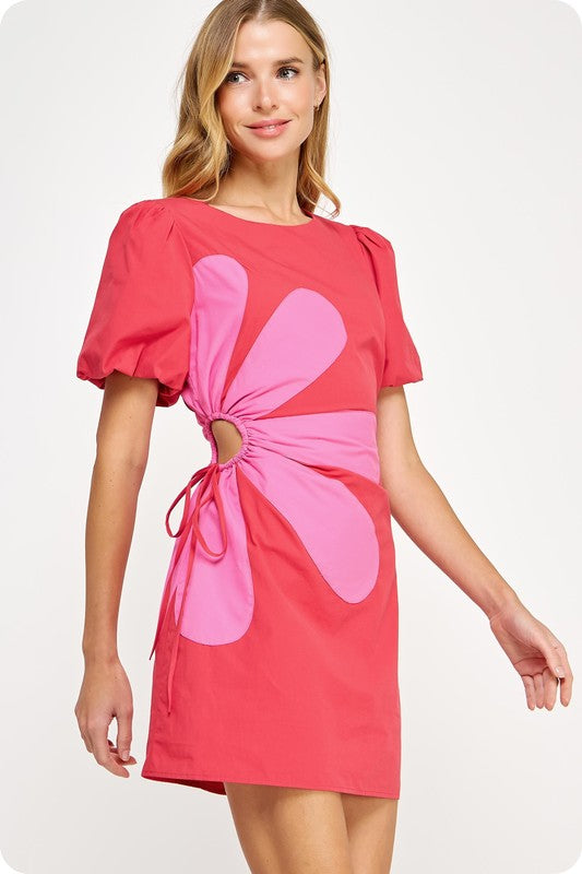 Capri Daisy Mini Dress (Pink/Red)