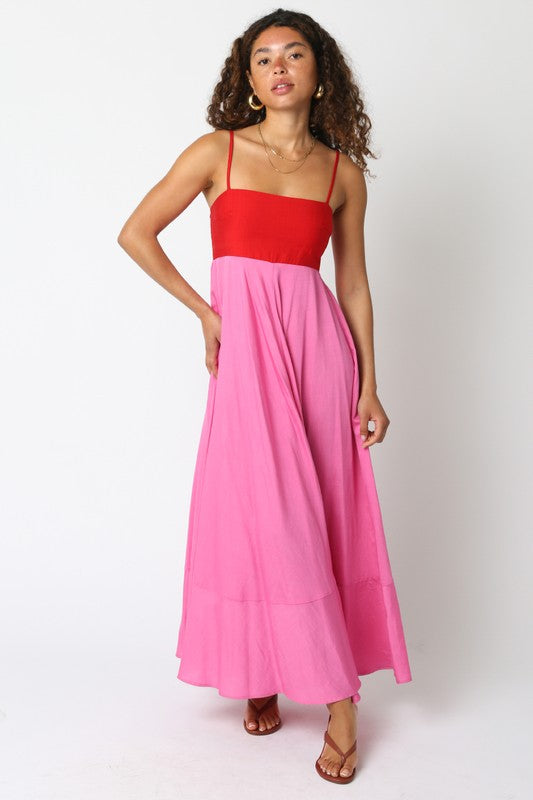 Island Glow Maxi Dress (Red/Pink)