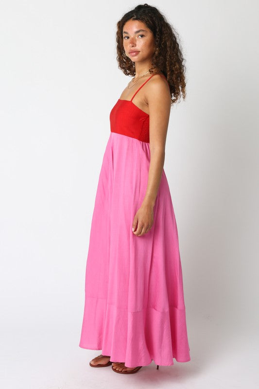 Island Glow Maxi Dress (Red/Pink)