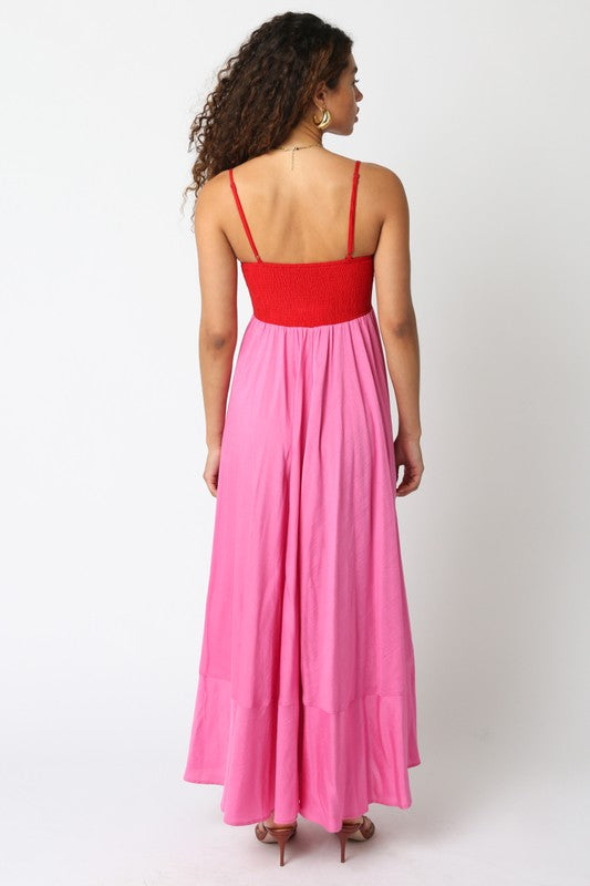 Island Glow Maxi Dress (Red/Pink)