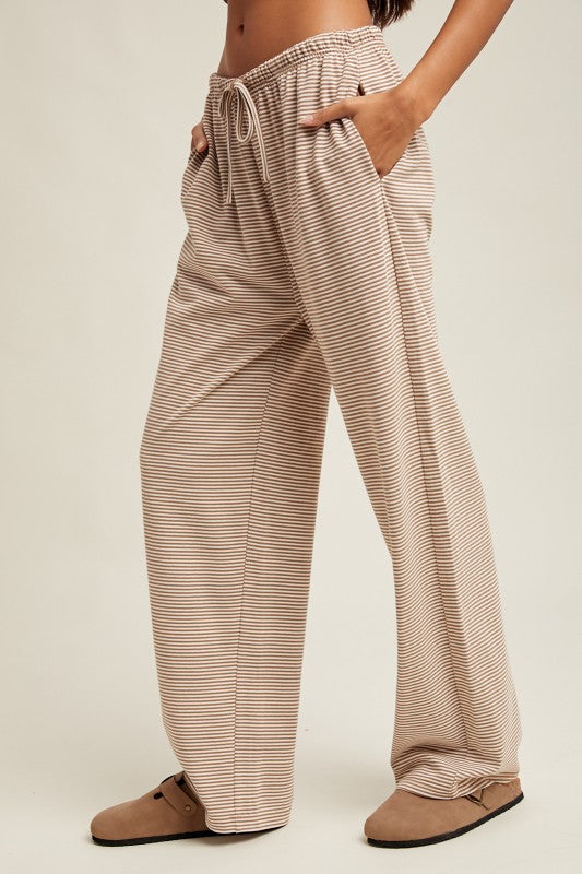 Cocoa Stripe Lounge Pants
