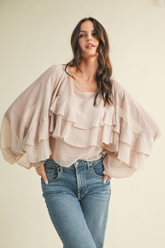 Mauve Ruffle Top