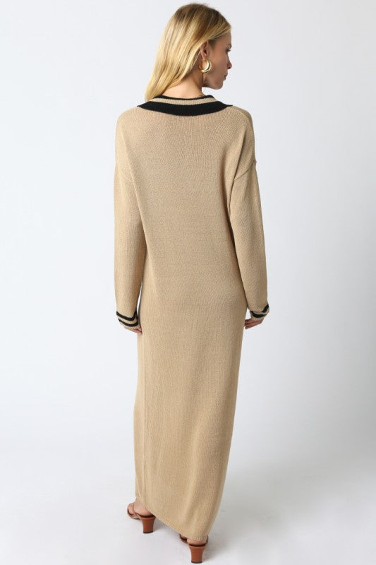 Long Sleeve Polo Sweater Dress